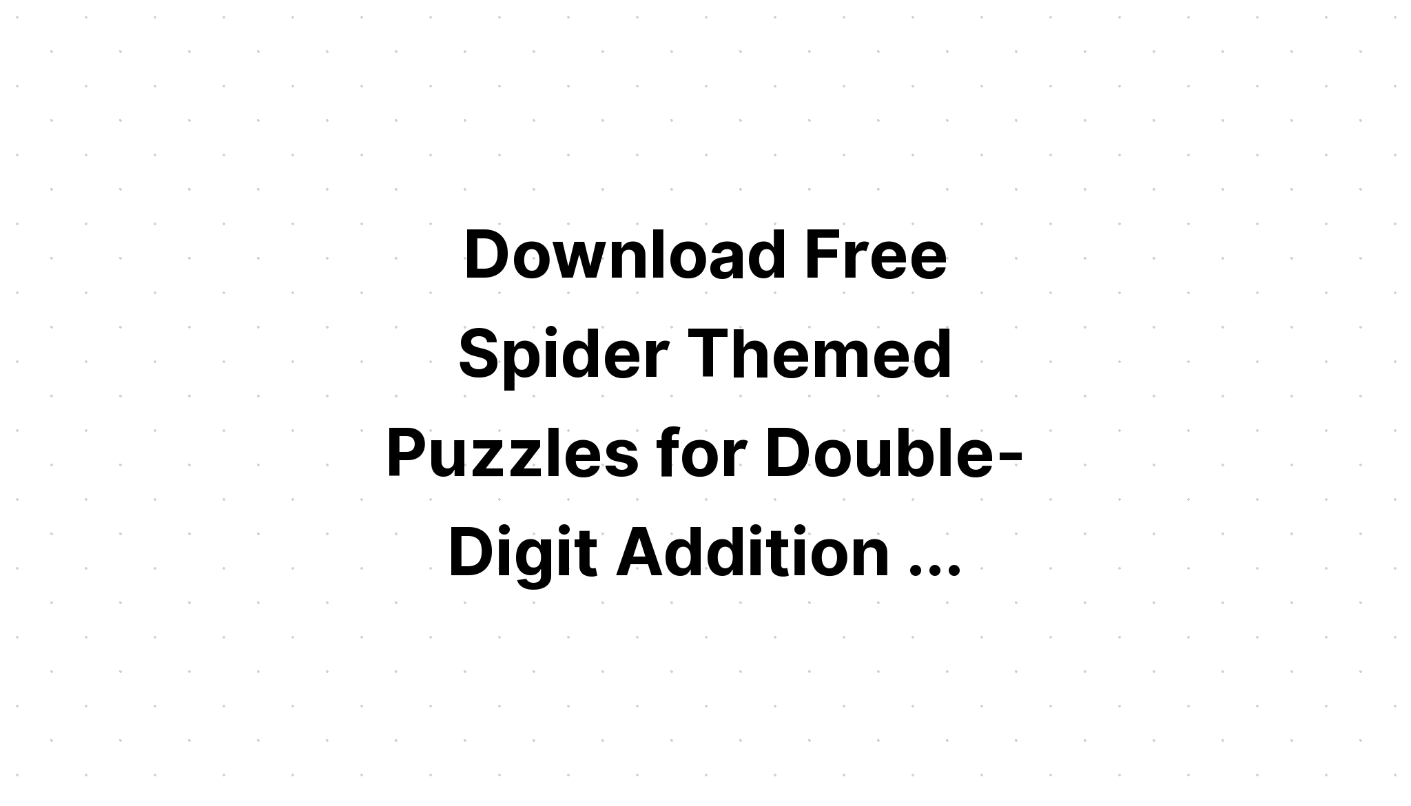 Download Spider Themed Printable Jigsaw Puzzle SVG File